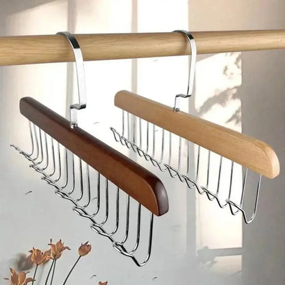 Solid Wood 8-Hook Multi-Purpose Clothes & Accessory Hanger