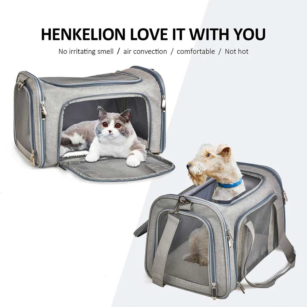 Airline Approved Soft-Sided Pet Carrier Bag for Small Dogs & Cats