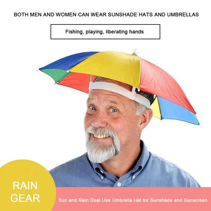 Foldable Head Umbrella Hat