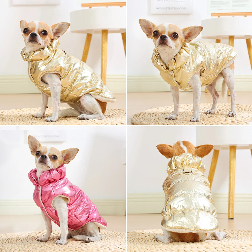 Waterproof Fleece Dog Jacket with Harness D-Ring
