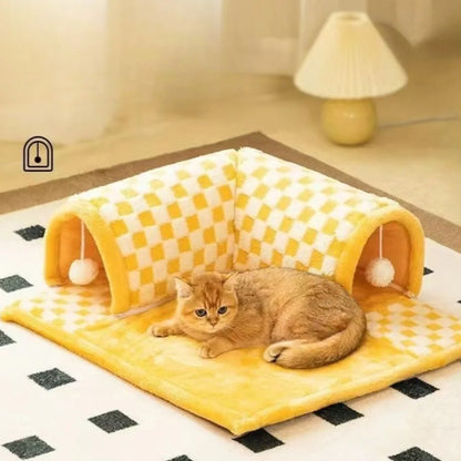 Cozy Cat Tunnel Bed with Removable Cushion