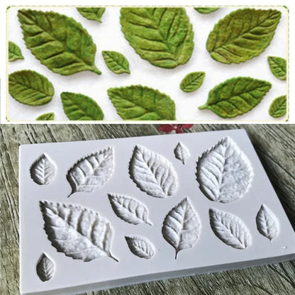 3D Rose Leaf Silicone Fondant & Chocolate Mold