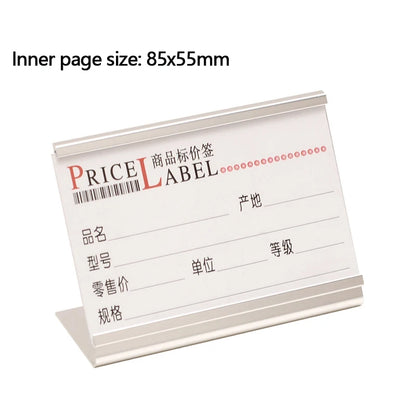 Mini Aluminum L-Shaped Sign Holder Set