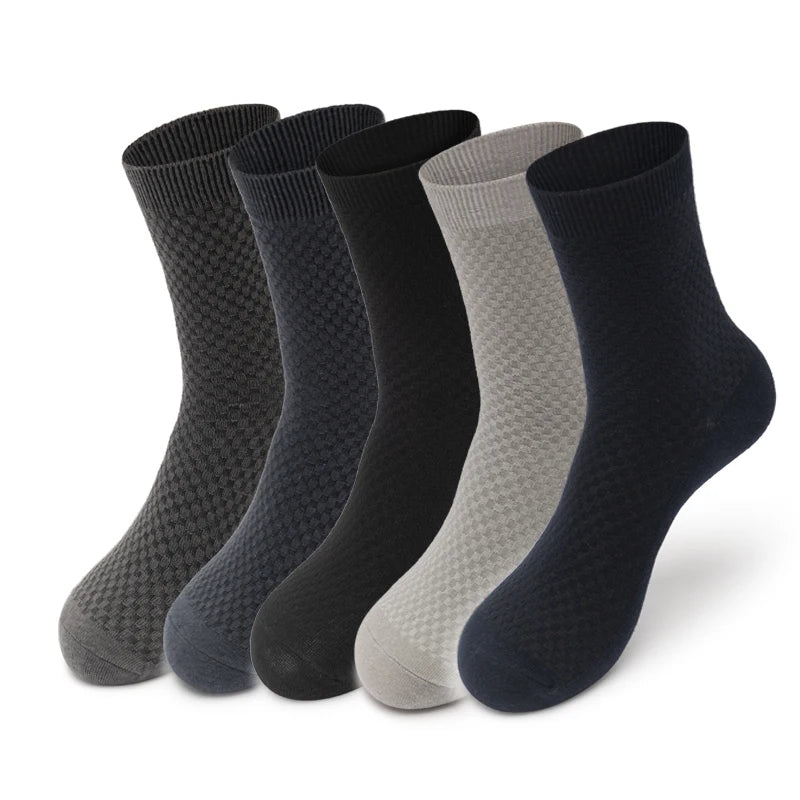 Men’s Bamboo Fiber Business Socks 5 Pairs