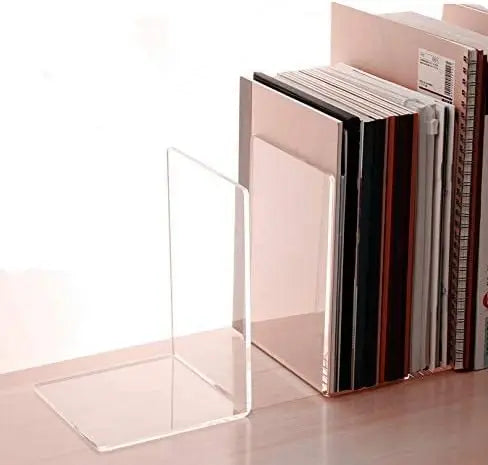 Clear Acrylic Bookends Set
