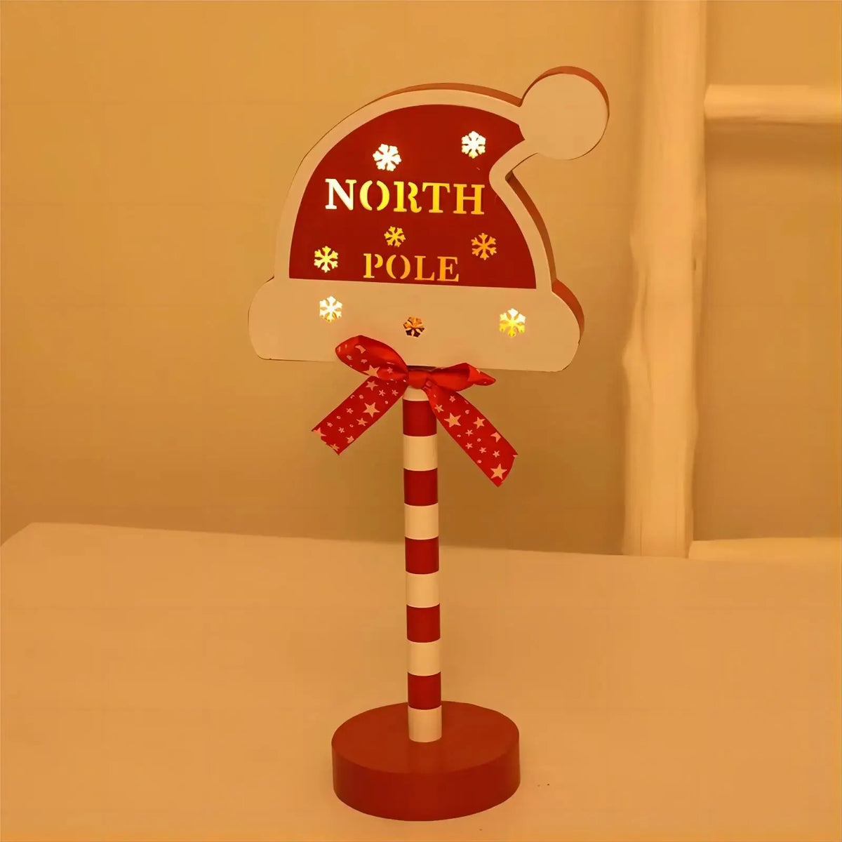 LED Santa Stop Here Christmas Sign