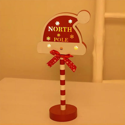 LED Santa Stop Here Christmas Sign