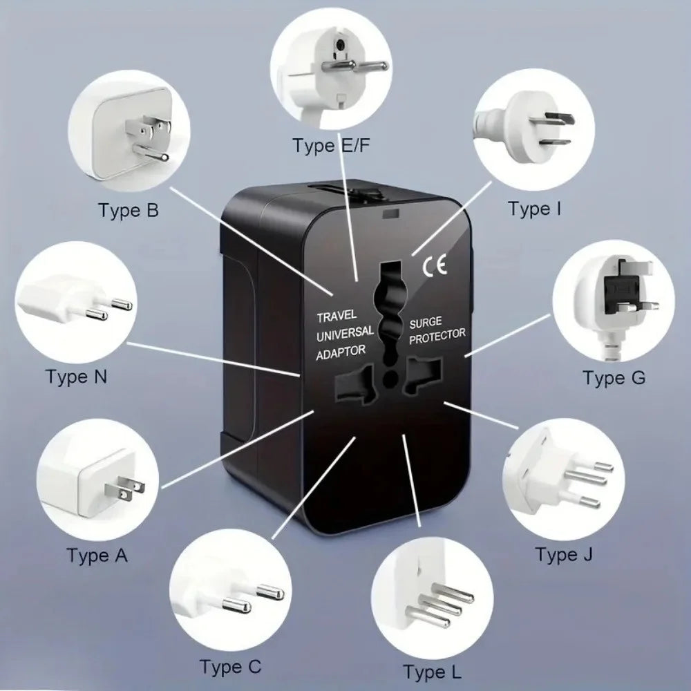 Universal Travel Adapter with Dual USB Charging