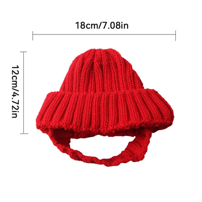 Winter Knitted Dog Hat for Small Dogs