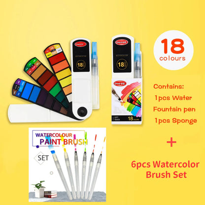 Portable Watercolour Paint Set with Folding Palette