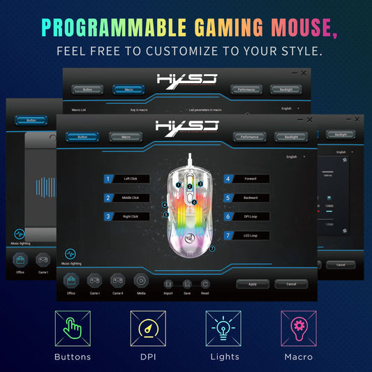 HXSJ X400 RGB Programmable Gaming Mouse