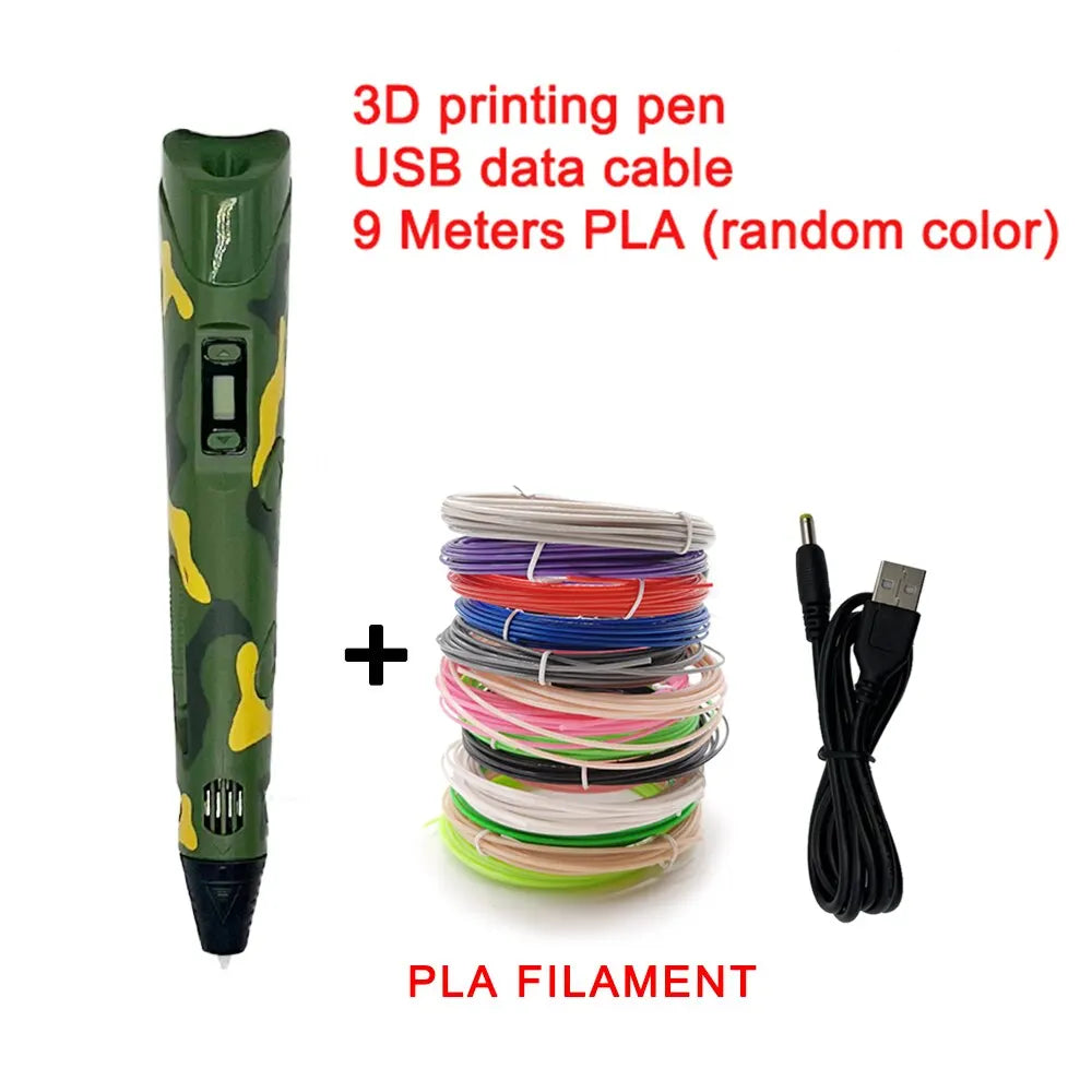 USB 3D Printing Pen with 9m PLA Filament Kit