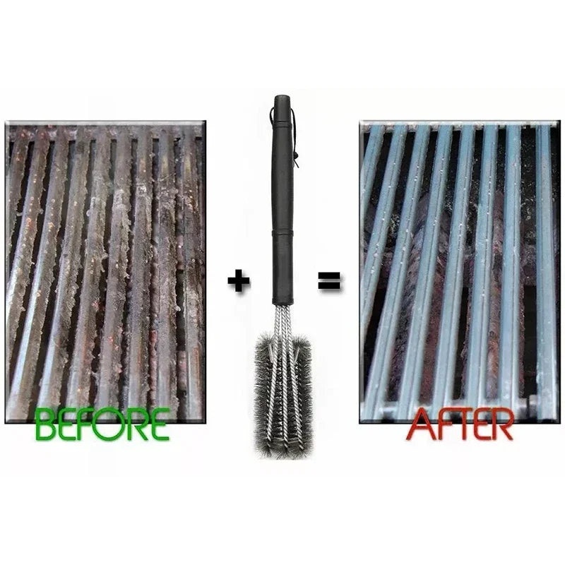 360° Stainless Steel BBQ Grill Cleaning Brush with Long Handle