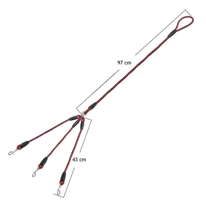 Adjustable 3-Way No-Tangle Dog Leash