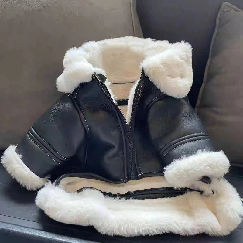 Winter Leather Dog Jacket Coat