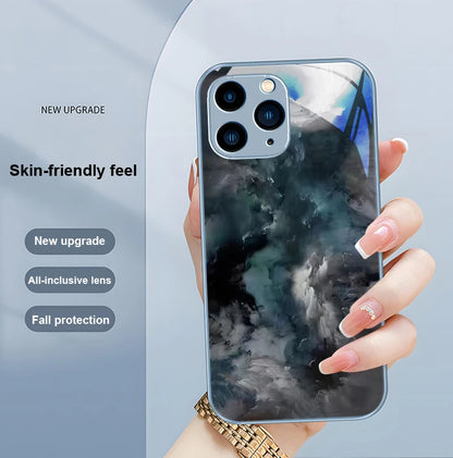 Tempered Glass Marble Effect iPhone Case