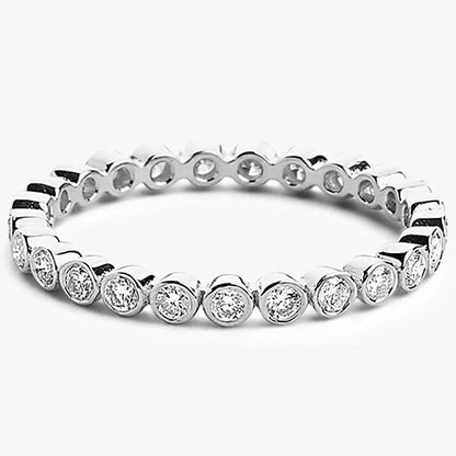 925 Sterling Silver Full Eternity Moissanite Ring