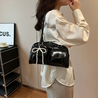 Bow Accent Shoulder Handbag