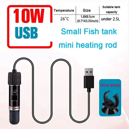 USB Mini Aquarium Heater 10W 26°C Constant Temperature