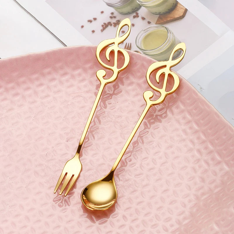 Musical Note Stainless Steel Spoon & Fork Set