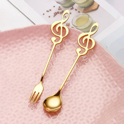 Musical Note Stainless Steel Spoon & Fork Set