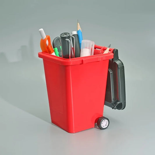 Mini Desktop Trash Bin Pen Holder