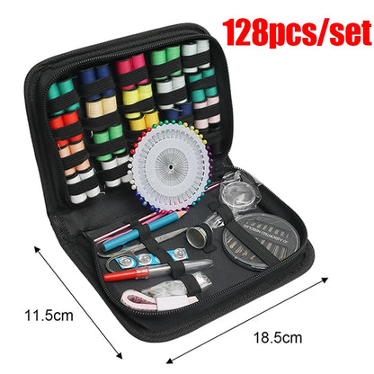 Portable Sewing Kit with Threads & Tools