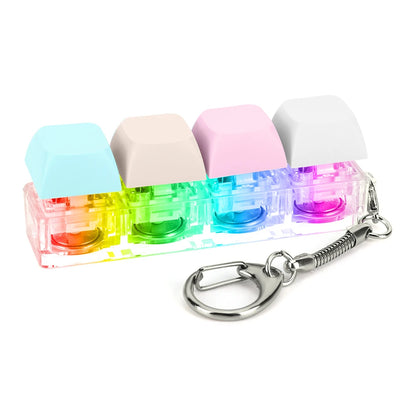 4-Key Keyboard Fidget Keychain with LED Light