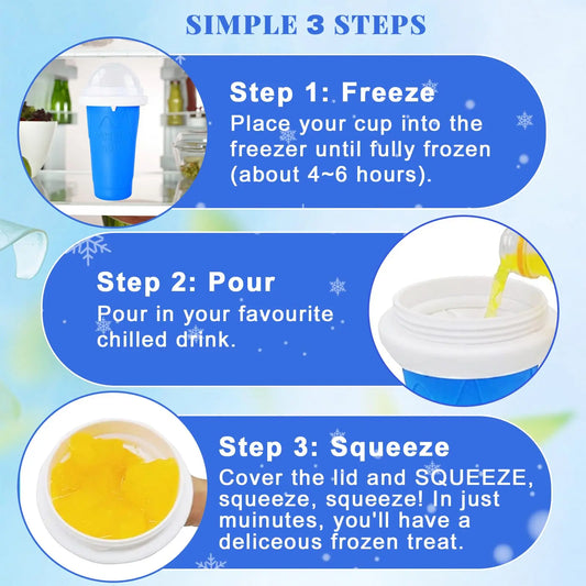 DIY Magic Slushie Maker Cup with Lid & Straw