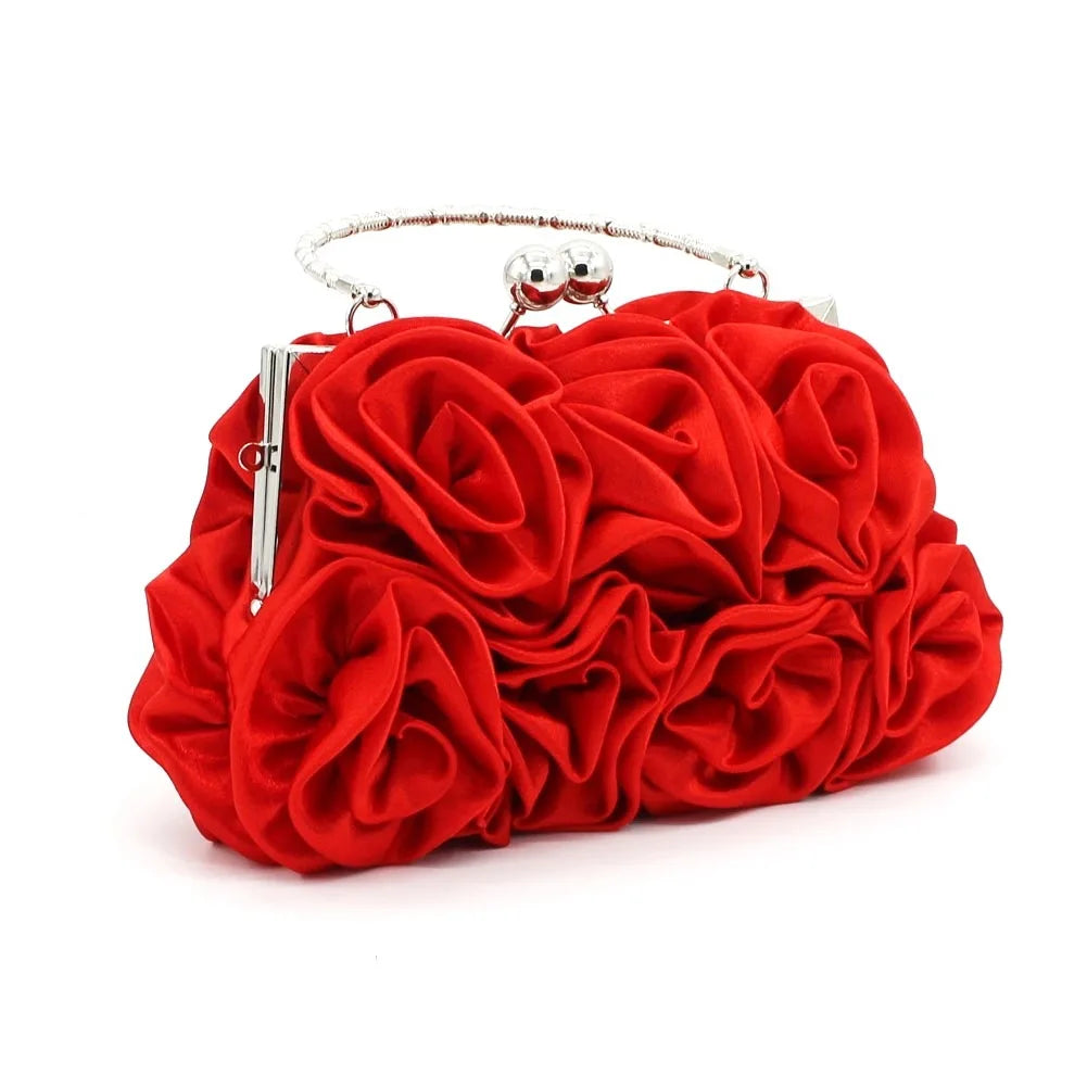 Rose Flower Evening Clutch Bag