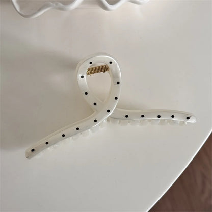 Large Black Wave Dot Hair Claw Clip