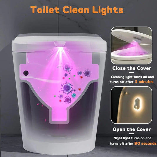 Motion Sensor Toilet Night Light with UV Cleaning Lamp