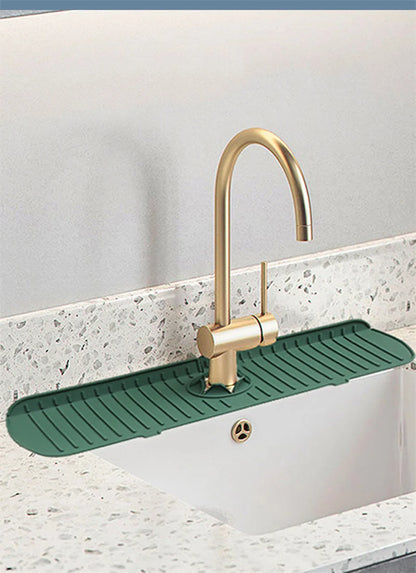 Silicone Faucet Splash Guard & Drain Mat for Kitchen & Bathroom Sinks