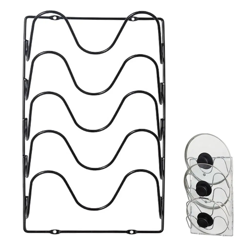 Wall Mounted Pot Lid Organizer Rack