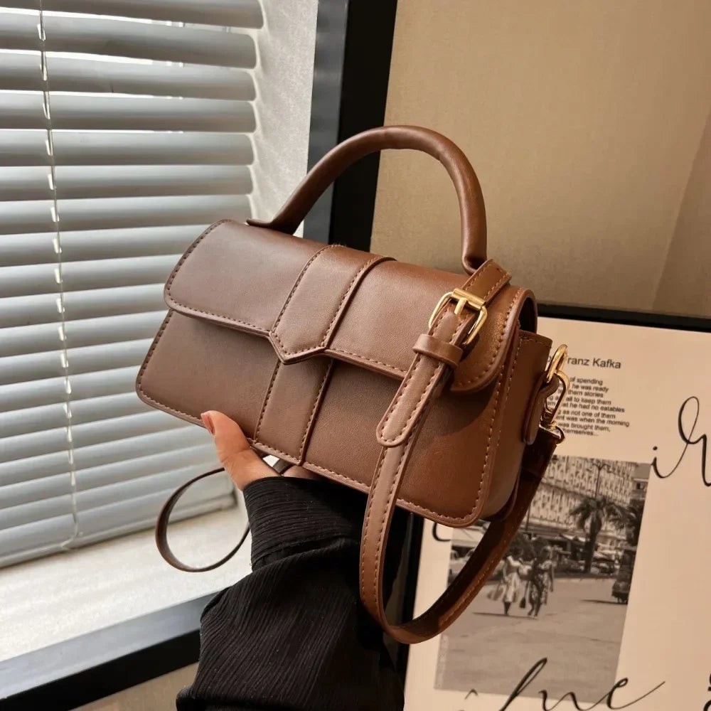 Vintage PU Leather Satchel Shoulder Bag