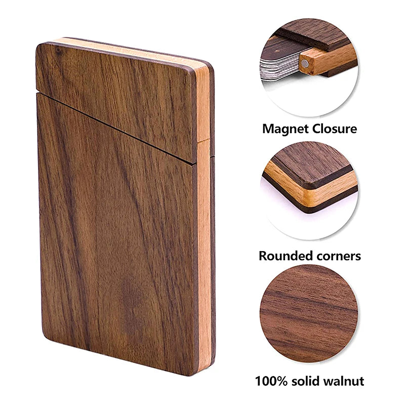 Walnut Wood Business Card Holder