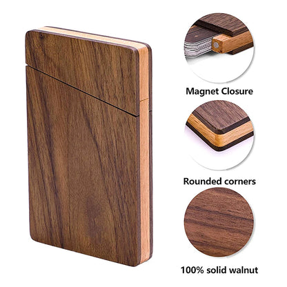 Walnut Wood Business Card Holder