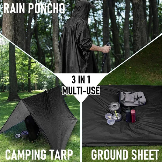 3-in-1 Tactical Rain Poncho