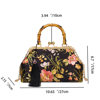 Floral Embroidery Evening Clutch