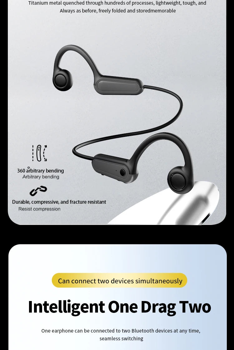 Bone Conduction Bluetooth Sports Headphones