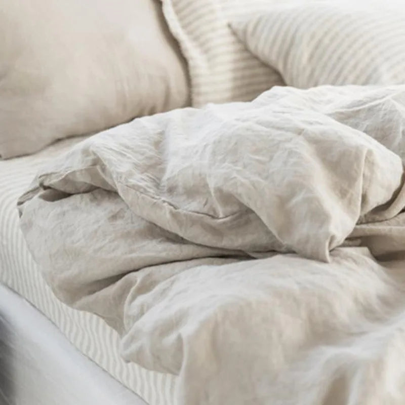100% Linen Stone Washed Duvet Cover Set