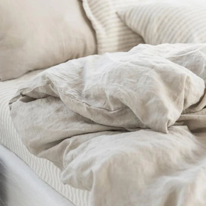 100% Linen Stone Washed Duvet Cover Set