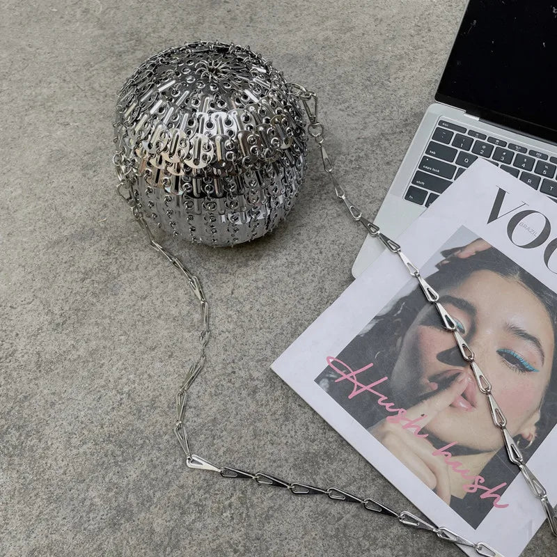 Handmade Metallic Sphere Evening Bag