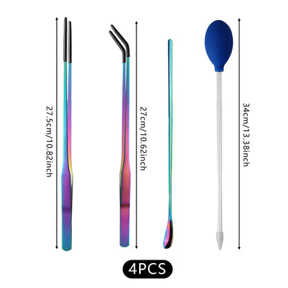 Stainless Steel Reptile Feeding Tongs Set
