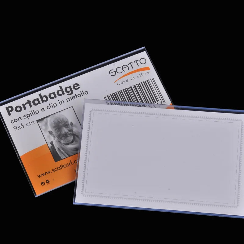 Transparent ID Badge Holders with Safety Pin Clip