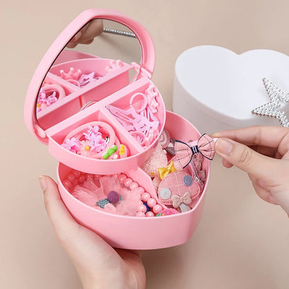 Hair Accessories Storage Box with Mirror