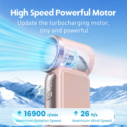 USB Rechargeable Mini Handheld Fan with Digital Display