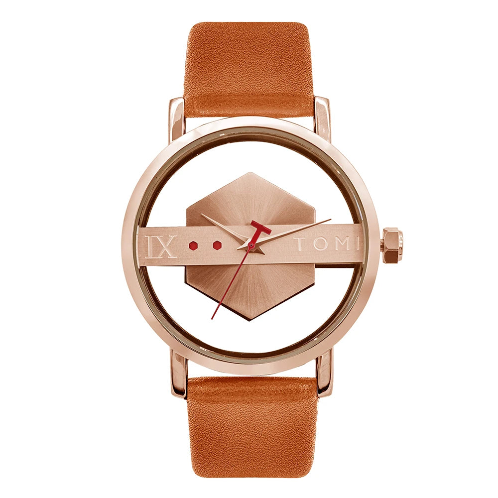 Men's Minimalist Leather Quartz Watchmen watch, minimalist watch, leather strap watch, quartz watch, casual watch, fashion accessories, skeleton style watch, business casual watch, wristwatch