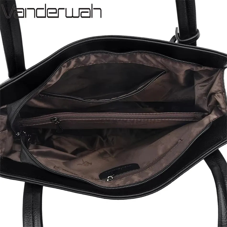 Large Capacity Women’s Leather Tote Handbag