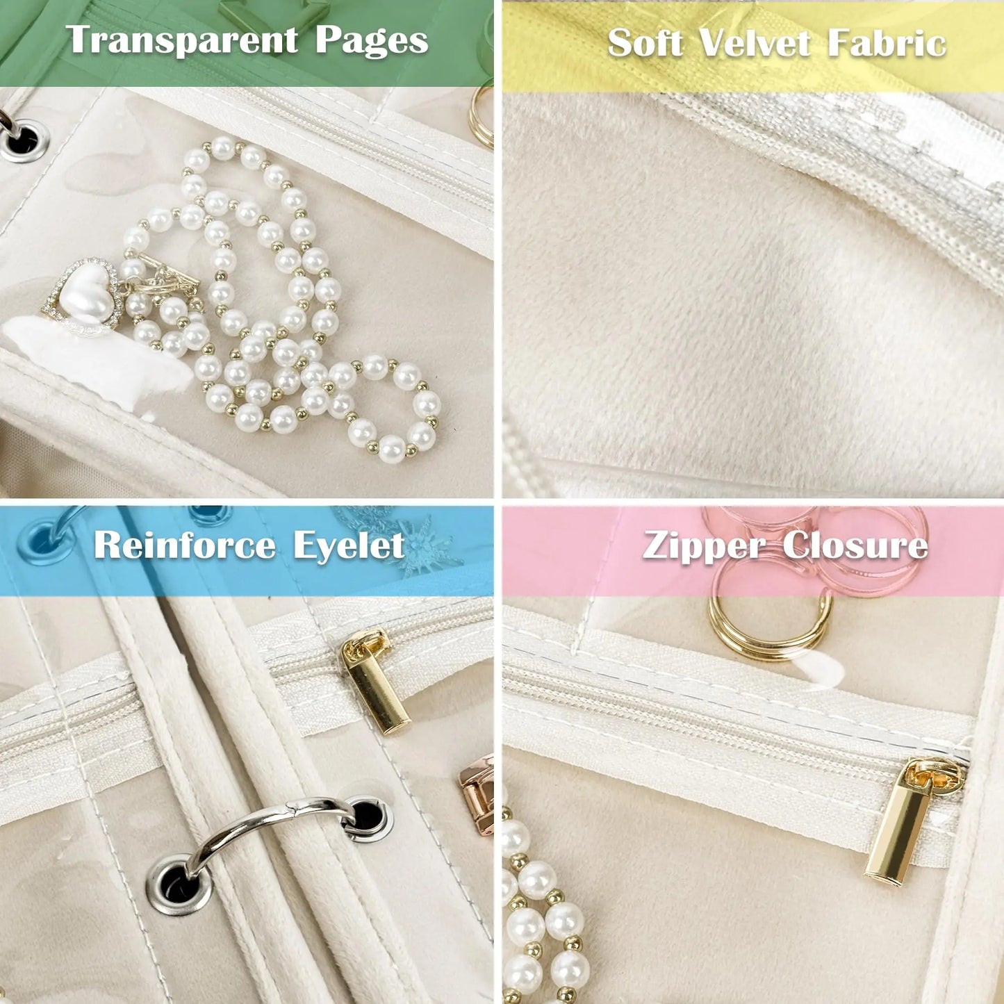 Travel Jewelry Organizer Binder Case